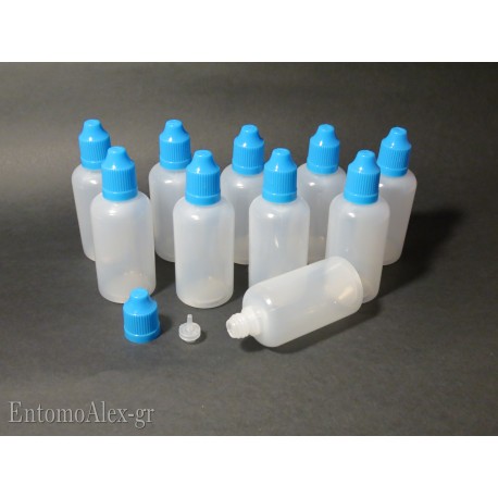 x5   50ml HDPE childproof cap dropper bottles
