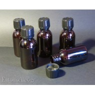 5X 100ml empty PET AMBER bottles screwcap
