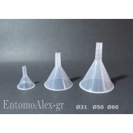 SET x3 laboratory plastic mini funnel 31-50-60mm