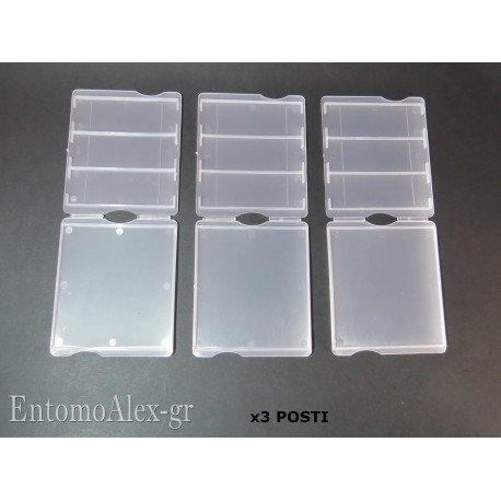 3x contenitore portavetrini microscopio x3 postale campioni