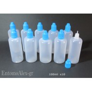 x10   100ml HDPE childproof cap dropper bottles