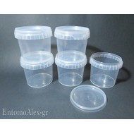 5x   365ml wide mouth push cap containers