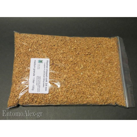 100g  washed chipped cork 3-4mm granulate for killing jars