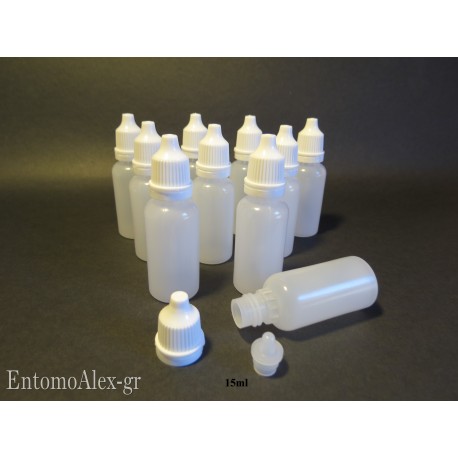 x10   15ml HDPE normal cap dropper bottles