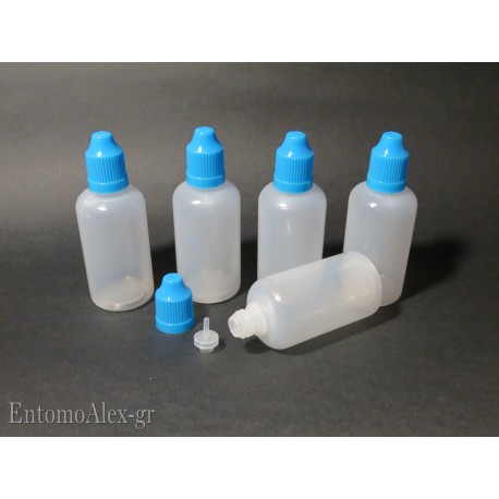 x5   50ml HDPE childproof cap dropper bottles