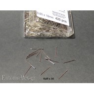 16mm spilli corti per etichette in scatole entomologiche