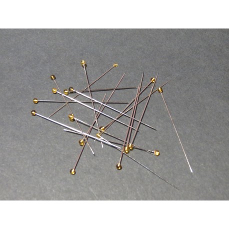 0.5x47 CLEAR YELLOW glass headed insects mounting pins