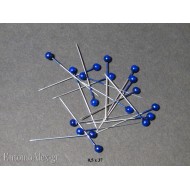 0.5x37 BLUE Acrylic  headed insects mounting pins